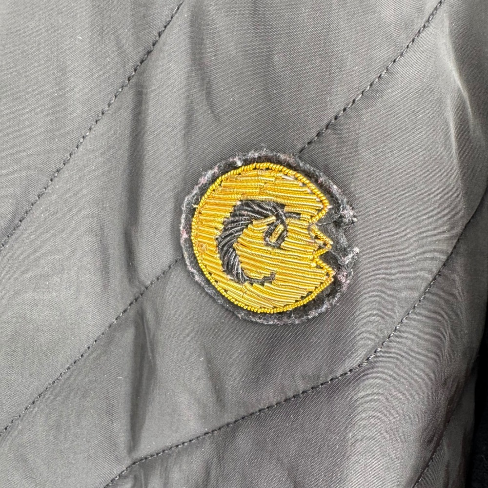 Cookies SF Mens 3XL Black Quilted Mixed Media Full Zip Hoodie Gold Logo Jacket - Picture 2 of 7